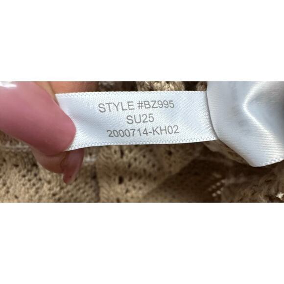 J.Crew Factory Crochet Striped Sweater Tank Top Beige 2X NWT - Picture 7 of 7